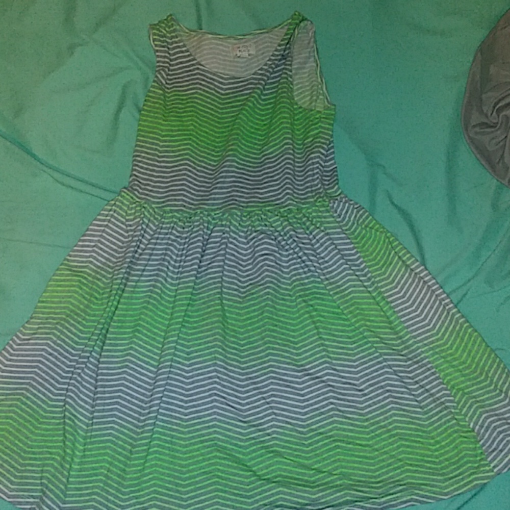 Grey and green dress